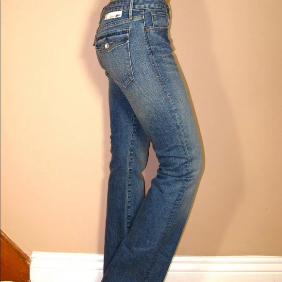 Earnest Sewn Bootcut Stretch Jeans Light Wash Flap Pockets Y2K Vintage Size 26 - Picture 4 of 10